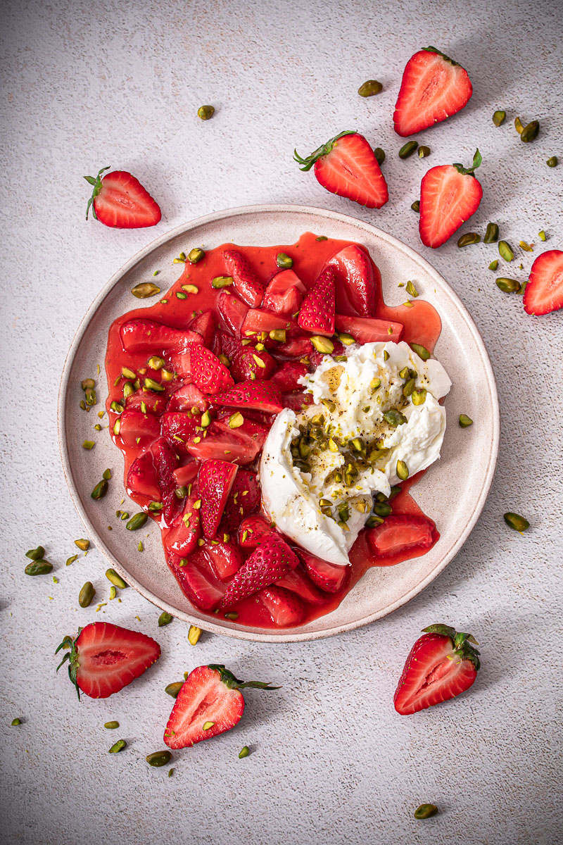 Roasted Strawberry Burrata Salad